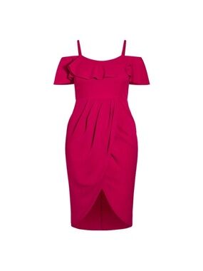 City Chic Flirtation Drape Midi Dress